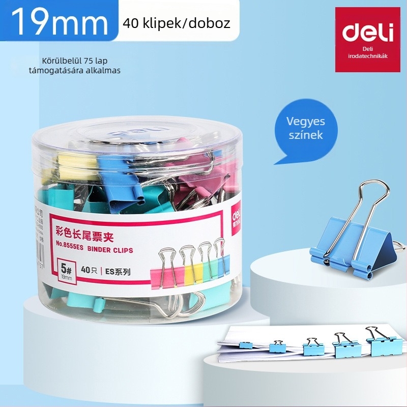 Fém kézi napló-clip, modell 8555Es, Deli