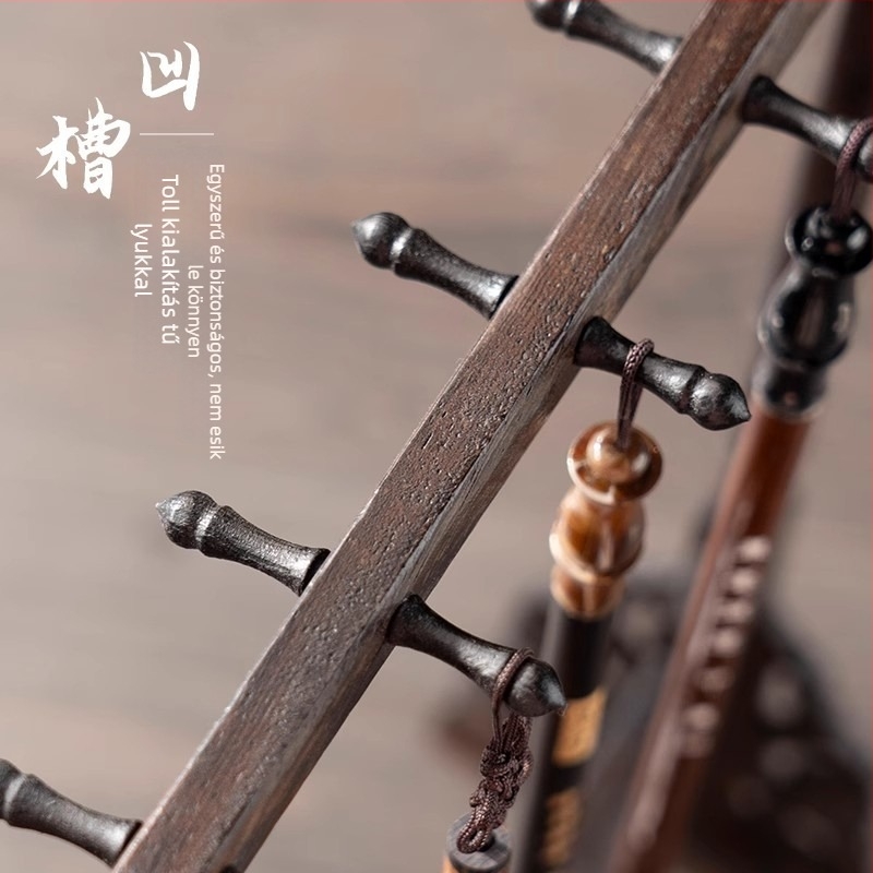 Fából készült ecsettartó kiállító állvány kaligráfiához – kezdőknek, akasztóval