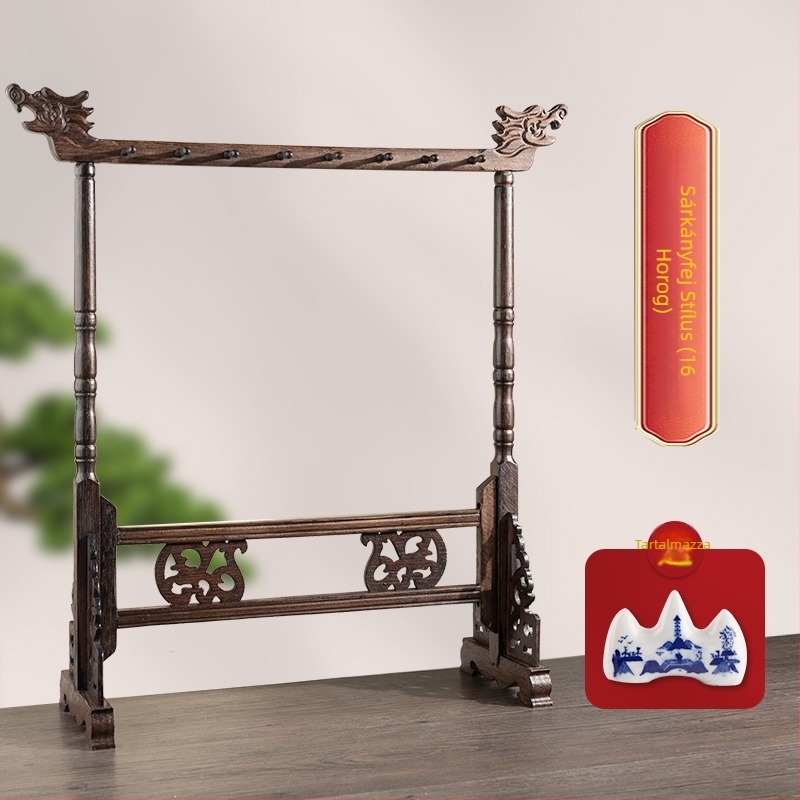 Fából készült ecsettartó kiállító állvány kaligráfiához – kezdőknek, akasztóval