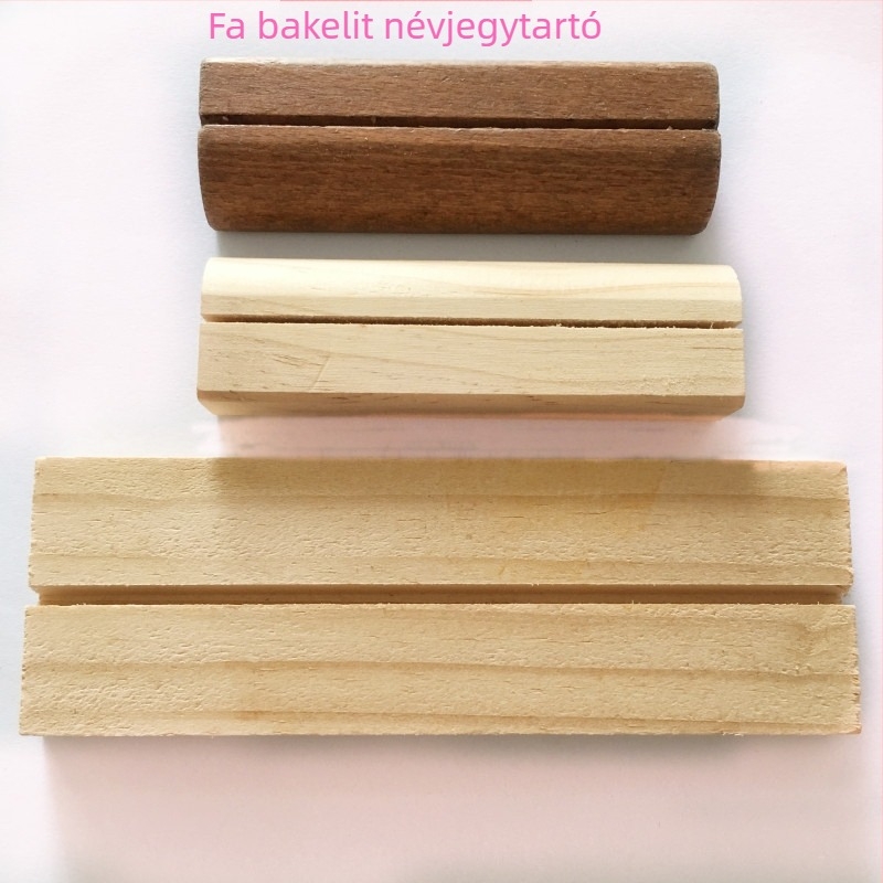 Fából készült kártyatartó és fénykép tartó, jegyzetek, otthoni dekoráció, kézzel készített, modern minimalist stílus