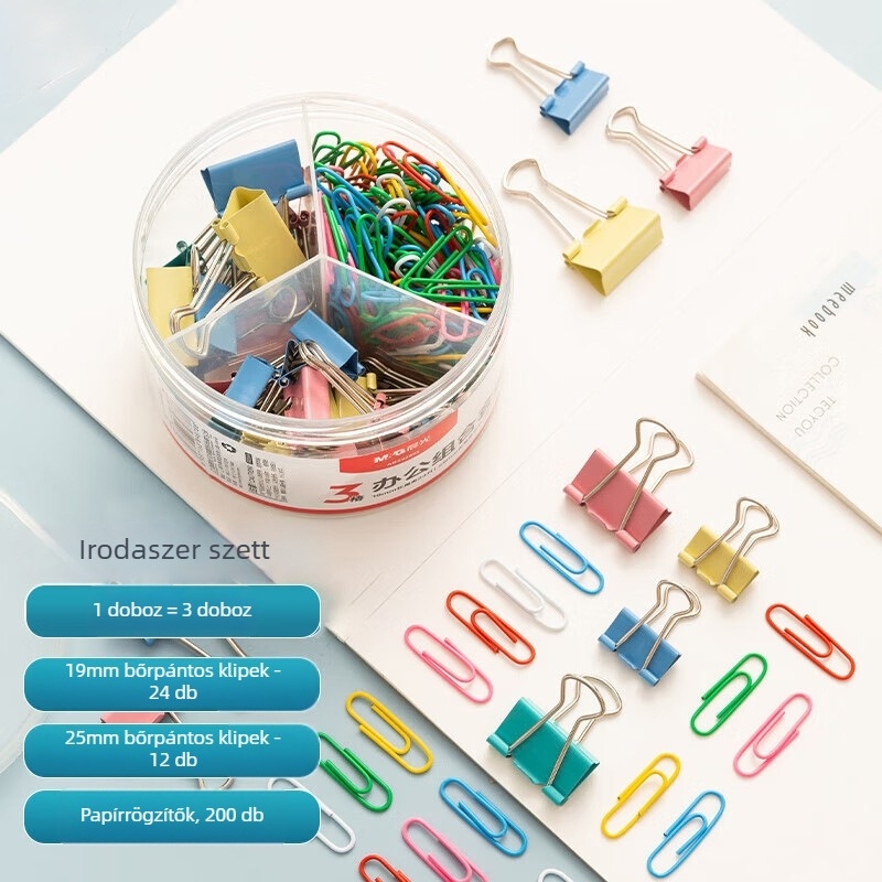 Morning light 3-in-1 irodai kellékek – fém hosszú klipsz és számlákhoz való klips ABS92893