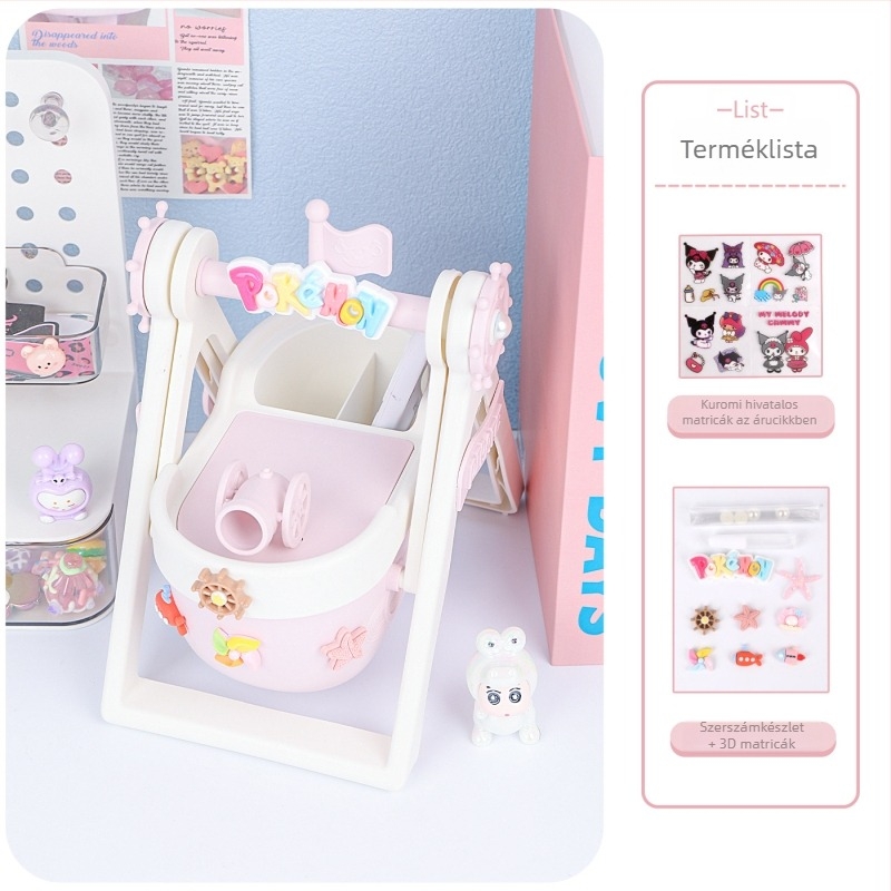 Kalózhajó tolltartó, műanyag, modell HDCBT009, személyre szabás igény szerint, nyomtatott logó