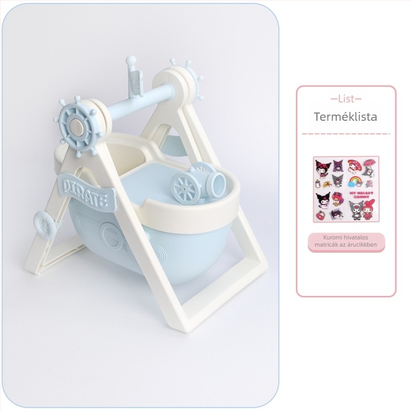 Kalózhajó tolltartó, műanyag, modell HDCBT009, személyre szabás igény szerint, nyomtatott logó