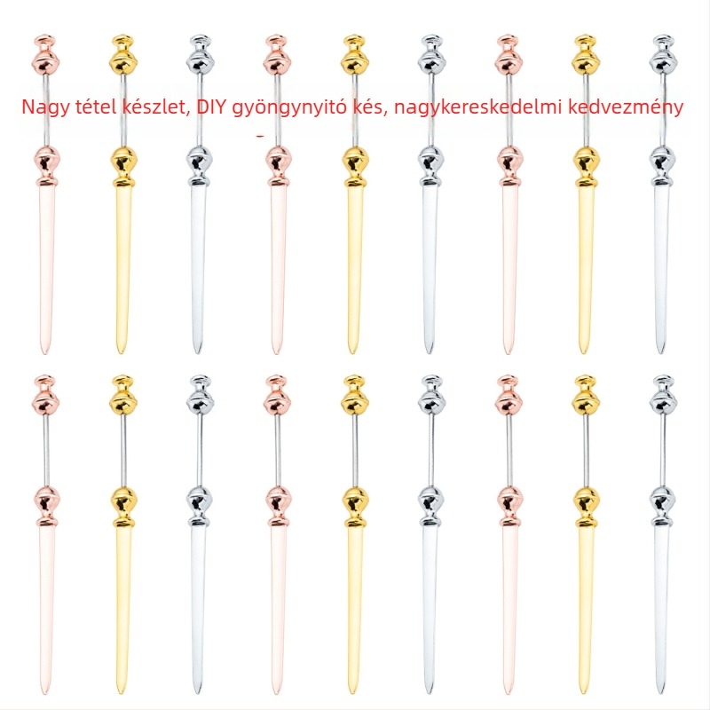 Kézzel készített fém levélnyitó DIY gyöngy dizájnnal, hordozható papírvágó kültéri használatra