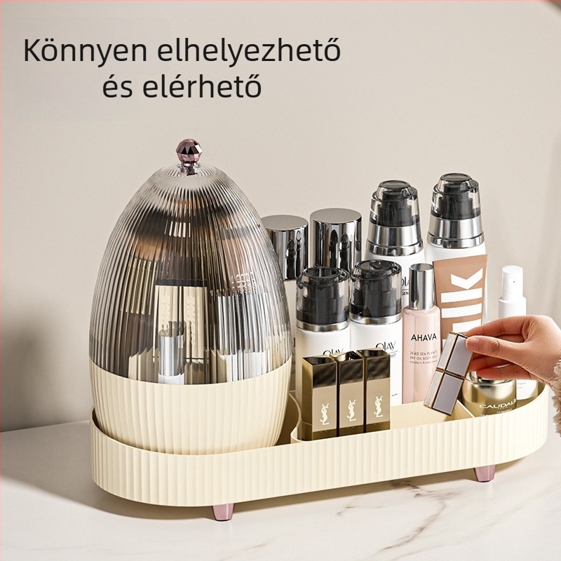 Kozmetikai tároló doboz, Golden Jade modell 906, PET műanyag (100% új anyag), 2 L kapacitás, lefedett rácsos kialakítás