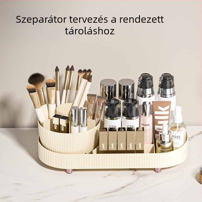 Kozmetikai tároló doboz, Golden Jade modell 906, PET műanyag (100% új anyag), 2 L kapacitás, lefedett rácsos kialakítás