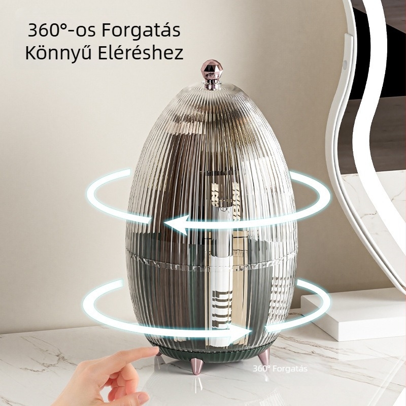 Kozmetikai tároló doboz, Golden Jade modell 906, PET műanyag (100% új anyag), 2 L kapacitás, lefedett rácsos kialakítás