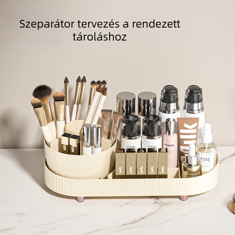 Kozmetikai tároló doboz, Golden Jade modell 906, PET műanyag (100% új anyag), 2 L kapacitás, lefedett rácsos kialakítás