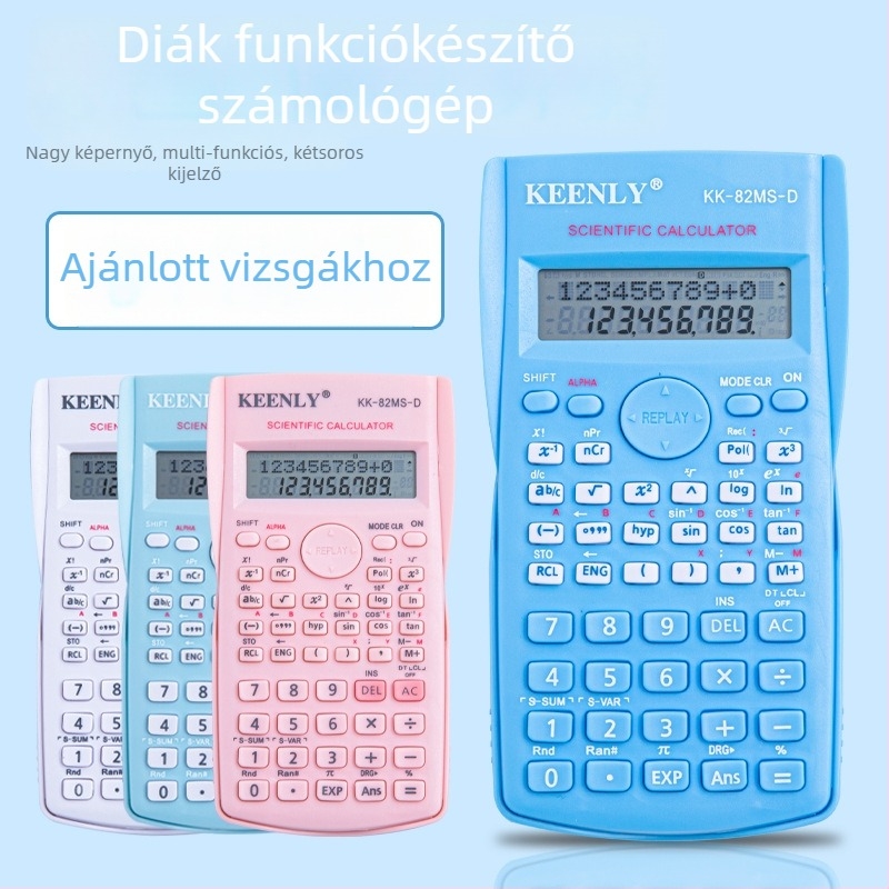 KEENLY 82MS-D funkciós számológép, ABS ház, 12 jegyű kijelző, standard száraz elemről működik