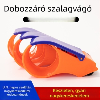 Kézi dobozszárzáró ragasztószalagvágó készülék — műanyag; Modell: 5 cm és 6 cm; Szalag szélesség max. 48 mm; Nettó tömeg 150 g