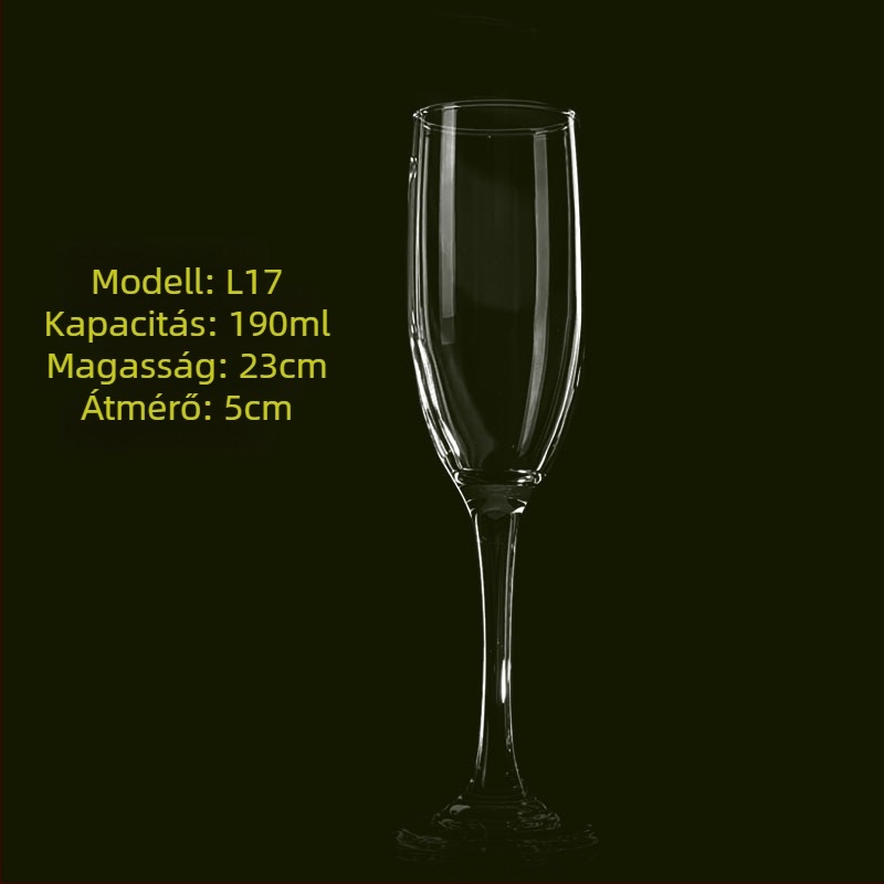 Üveg pezsgőpohár Jin Xipan, 201-300 ml, modern minimalista goblet