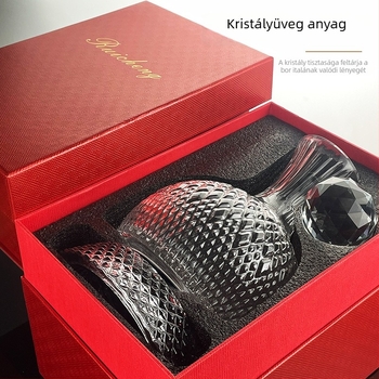Üvegből készült boros dekanter, kapacitás több mint 1000 ml, könnyű luxus stílus, díszdobozos csomagolás
