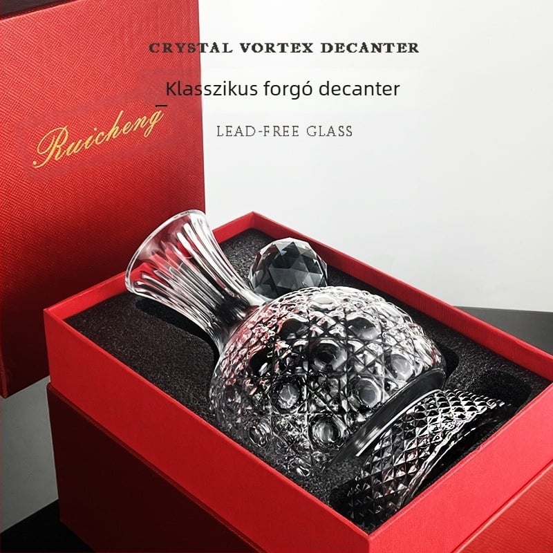 Üvegből készült boros dekanter, kapacitás több mint 1000 ml, könnyű luxus stílus, díszdobozos csomagolás