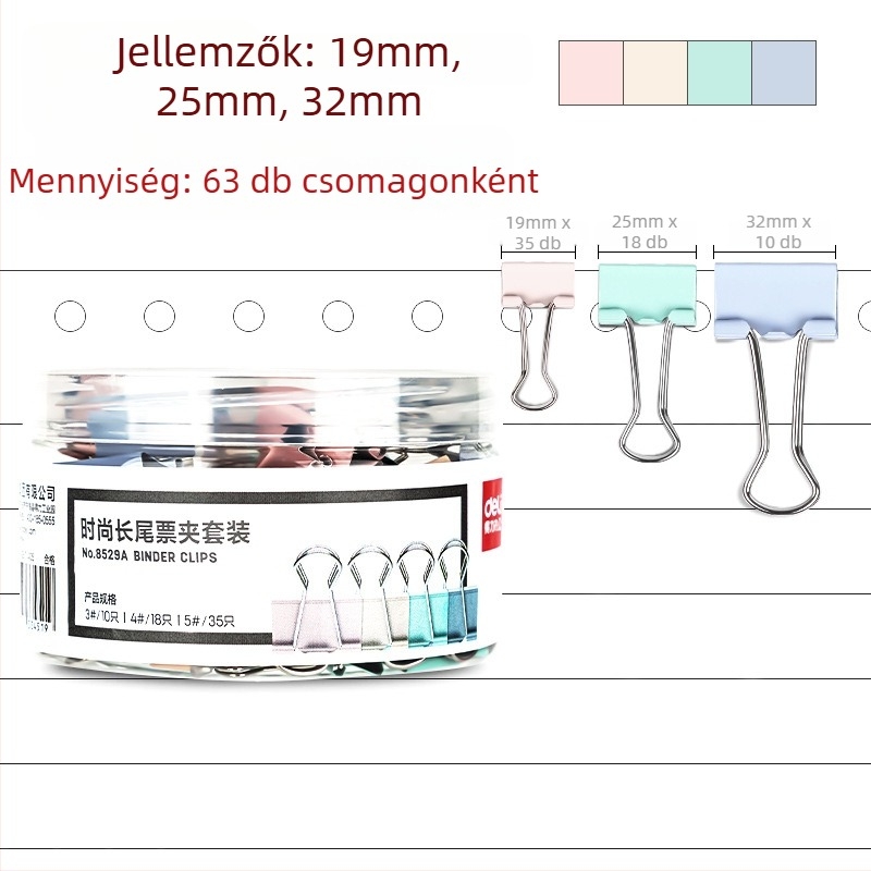 Deli fém üreges klipek iratokhoz