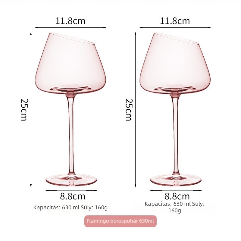 Borospohár készlet goblettel és pezsgő pohárral (Kapacitás: 501–600 ml; Anyag: Üveg; Személyre szabható: Igen; Nyomtatott logó: Igen; Csomagolás: Papírdoboz)