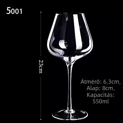 LANGNA kristály vörösboros pohár, skandináv stílus, 1 db készlet, logónyomtatás elérhető, testreszabás elérhető