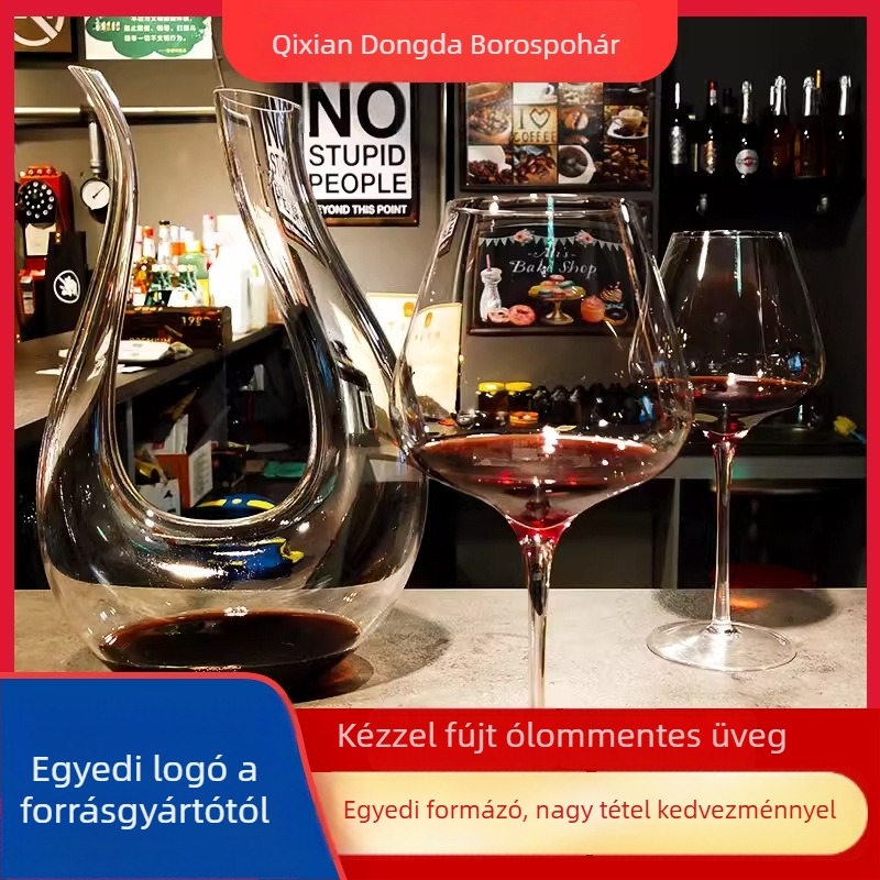 LANGNA kristály vörösboros pohár, skandináv stílus, 1 db készlet, logónyomtatás elérhető, testreszabás elérhető