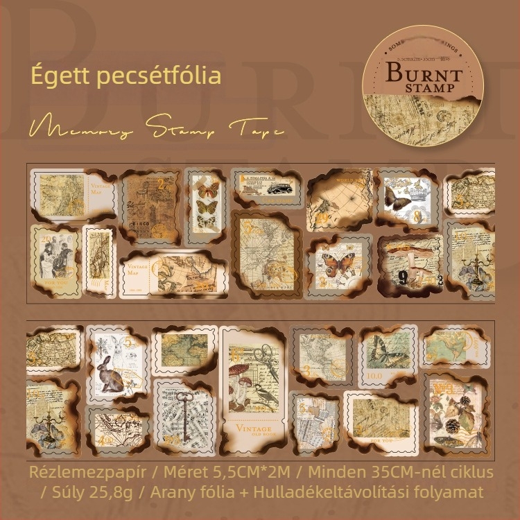 Aranyfóliás címke ragasztólap naplóhoz – PET hordozó, Idle Language márka, többfunkciós használat, kiadás dátuma 2023-05-18