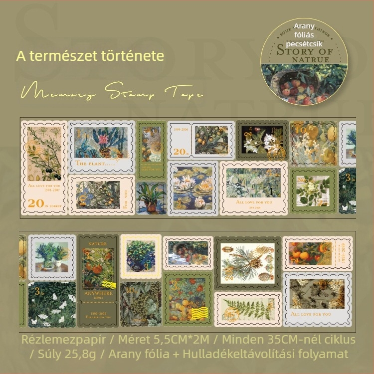 Aranyfóliás címke ragasztólap naplóhoz – PET hordozó, Idle Language márka, többfunkciós használat, kiadás dátuma 2023-05-18