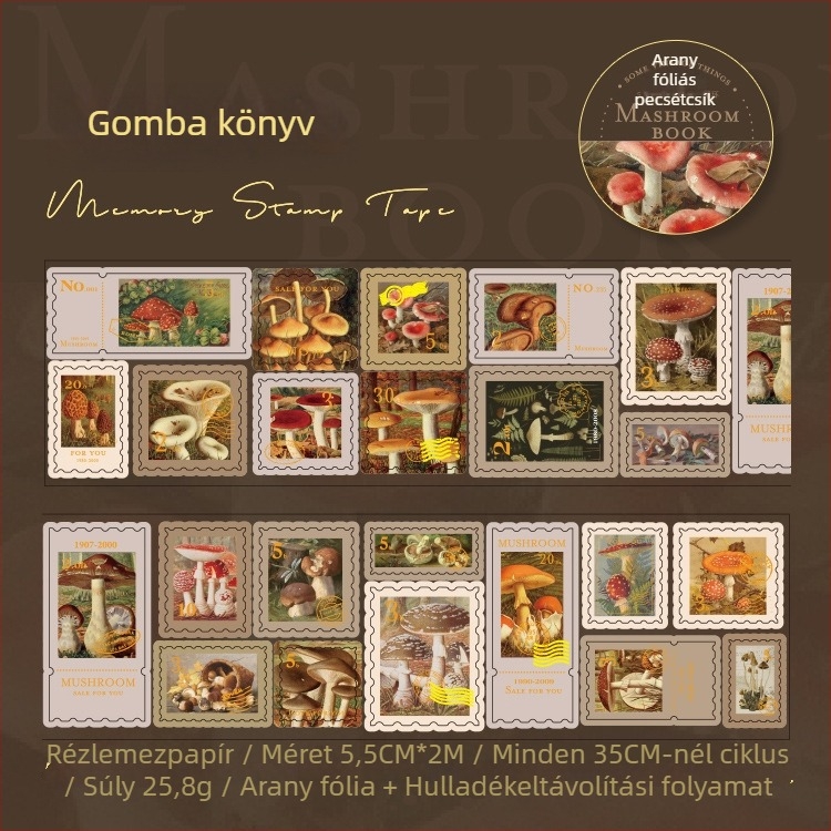 Aranyfóliás címke ragasztólap naplóhoz – PET hordozó, Idle Language márka, többfunkciós használat, kiadás dátuma 2023-05-18