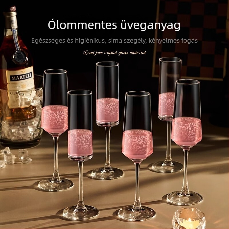 Pezsgőpohár készlet üvegből, kapacitás 1000 ml felett, ajándék dobozos csomagolás, zodiákus jel dizájn.