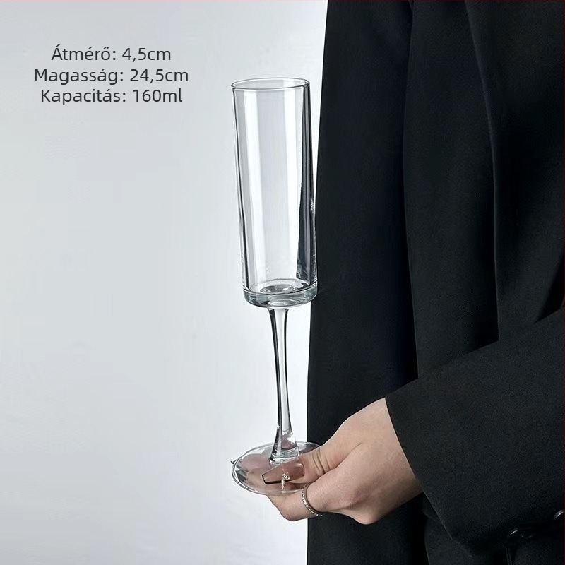 Pezsgőpohár készlet üvegből, kapacitás 1000 ml felett, ajándék dobozos csomagolás, zodiákus jel dizájn.