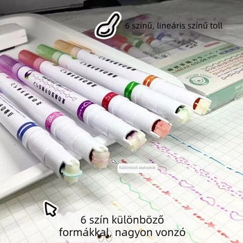 Carledy dupla végű, radírozható fluoreszcens toll – kerek fej