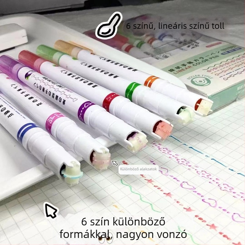 Carledy dupla végű, radírozható fluoreszcens toll – kerek fej