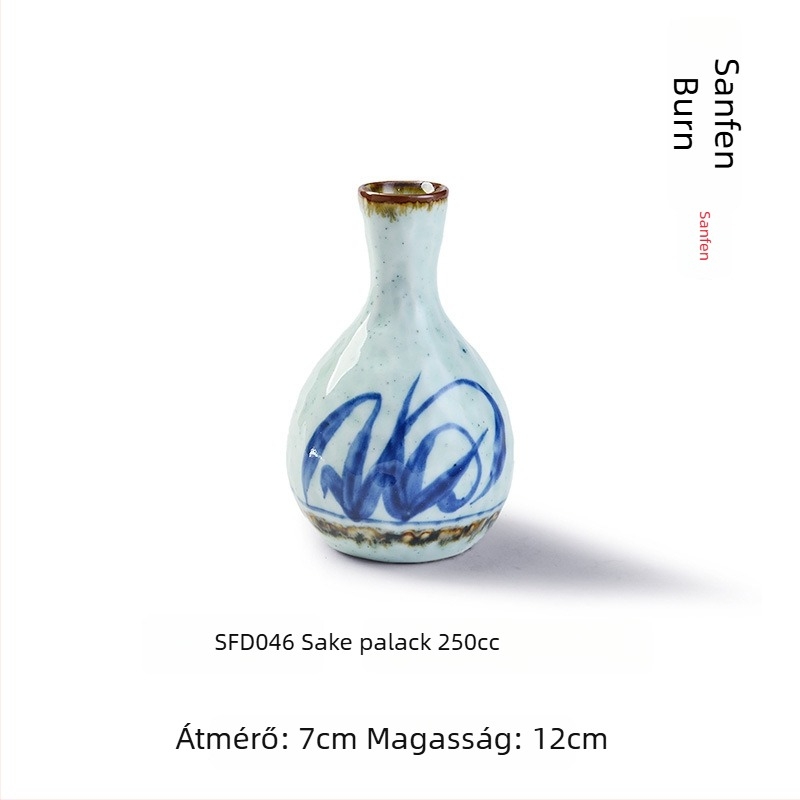 Porcelán saké pohár és boros kanna készlet, modern minimalista stílus, tartalmazza a kannát és poharakat