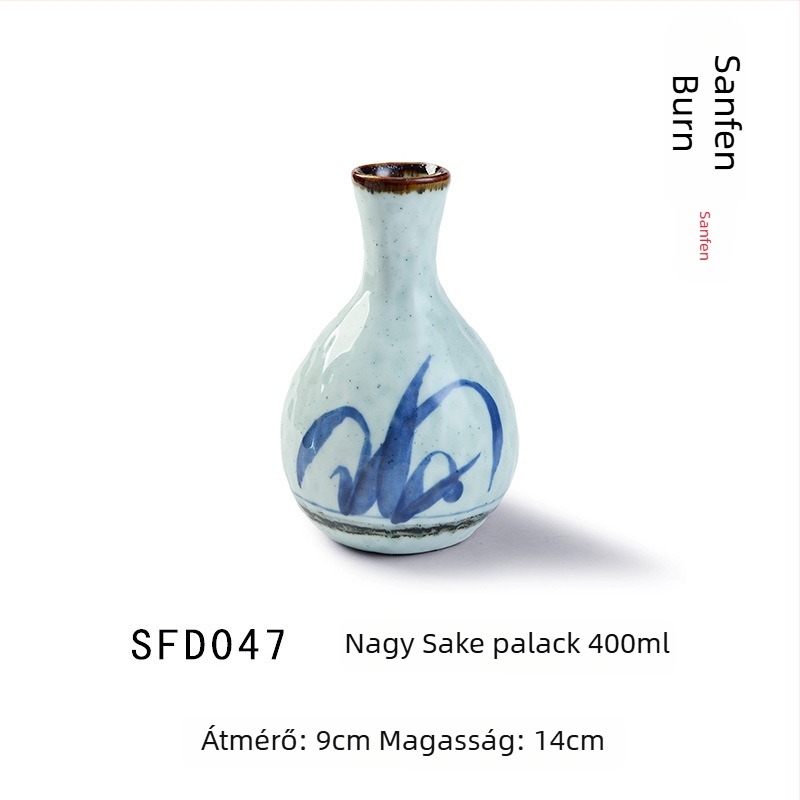 Porcelán saké pohár és boros kanna készlet, modern minimalista stílus, tartalmazza a kannát és poharakat
