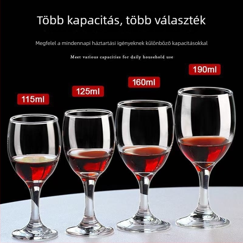 Európai stílusú szódalime üvegből készült boros pohár készlet, hosszú tálcás poharak, 1000 ml vagy annál nagyobb kapacitás, egyszerű stílus, szállodai és otthoni használatra