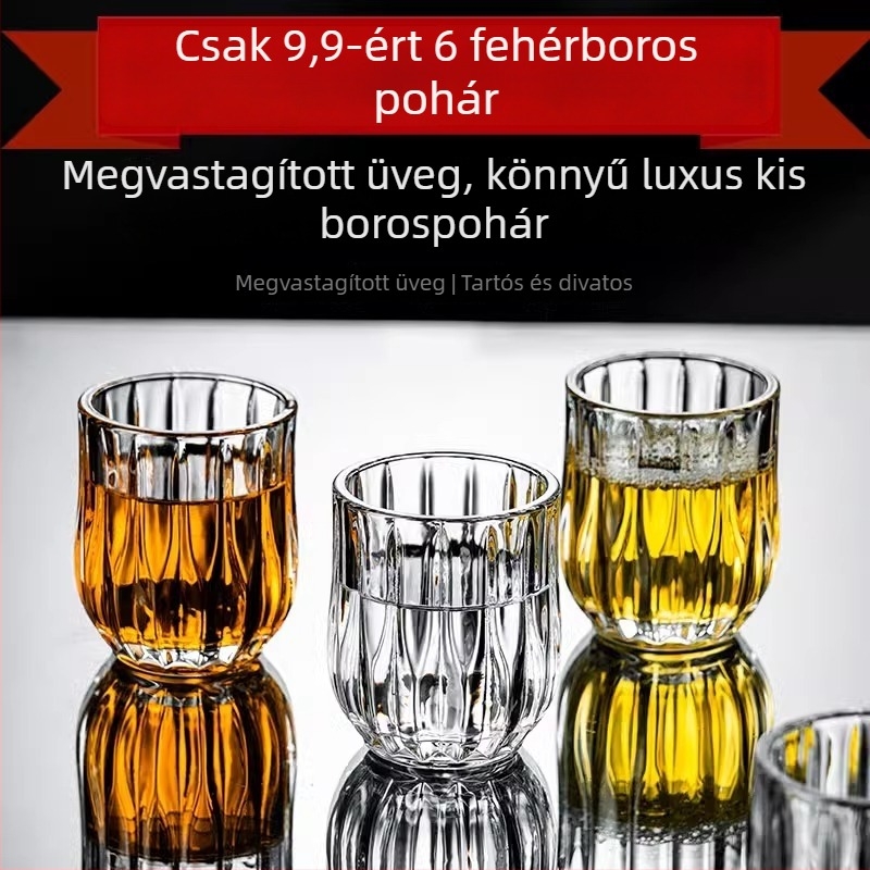 6 darab üveg pohár szeszes italokhoz, új kínai stílus, logó nyomtatás, testreszabás elérhető