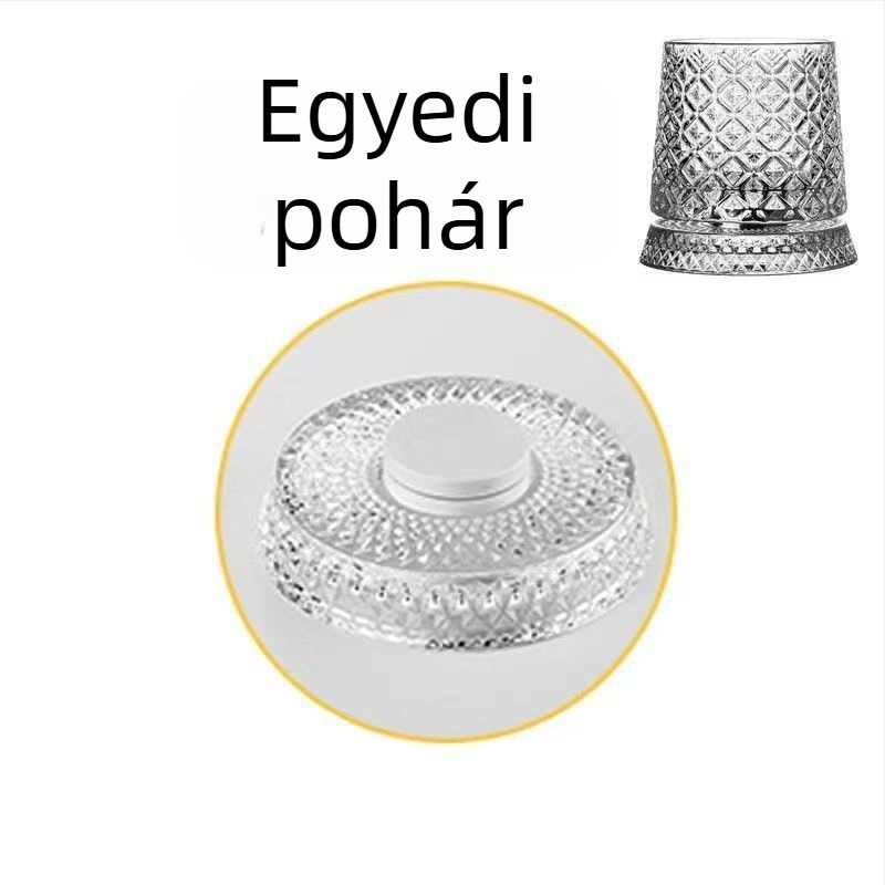 Forgó whiskys pohár, könnyű luxus retro stílussal, üveg, 201–300 ml, 300 g