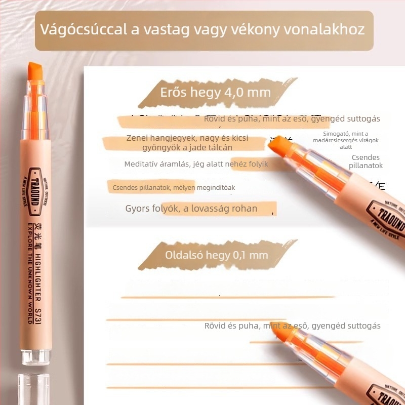 Deli S624 fluoreszcens marker – műanyag test, ferde fej, dobozos csomagolás