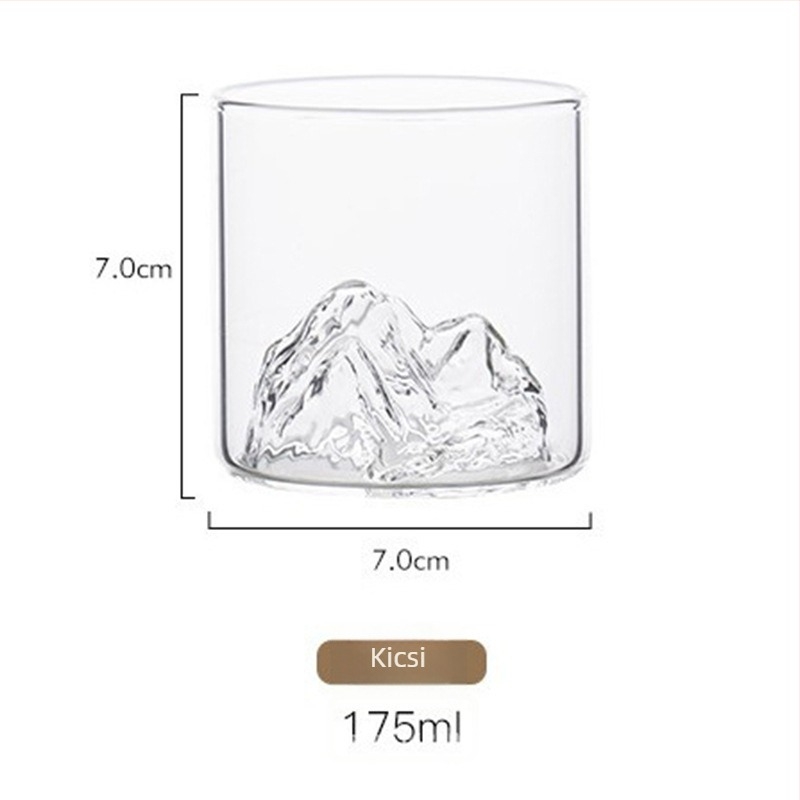 Whiskey pohár Mount Fuji Straight Cup – magas boroszilikát üveg, 101–200 ml, modern minimalista stílus, logónyomtatás
