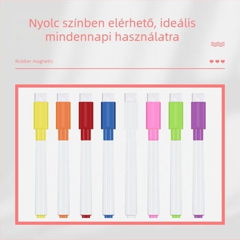 Bibigou Mágneses jelölő toll tábla vízoldható krétával, gyermekeknek, műanyag test, törölhető, testreszabható