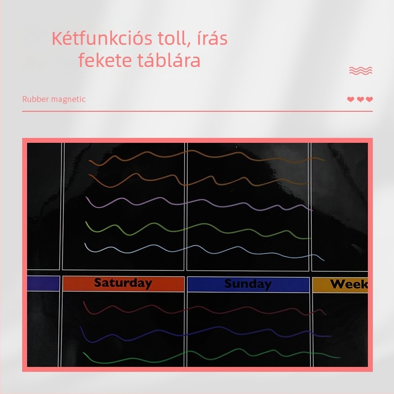 Bibigou Mágneses jelölő toll tábla vízoldható krétával, gyermekeknek, műanyag test, törölhető, testreszabható