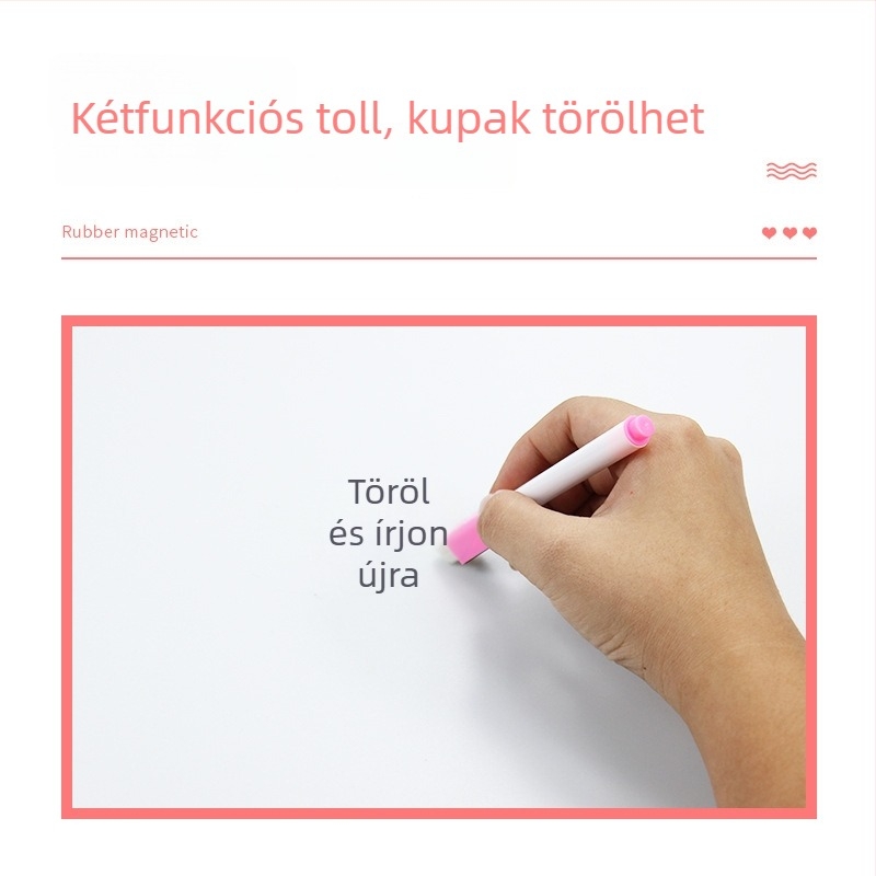 Bibigou Mágneses jelölő toll tábla vízoldható krétával, gyermekeknek, műanyag test, törölhető, testreszabható