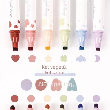 Kiemelő toll H848, dupla végű, műanyag test, dobozos csomagolás