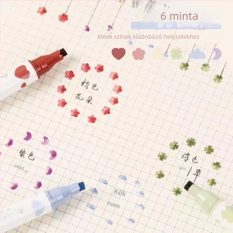 Kiemelő toll H848, dupla végű, műanyag test, dobozos csomagolás