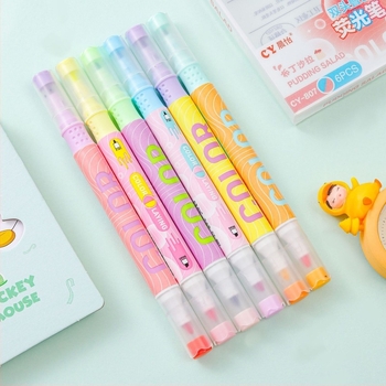 CY-807 kettős végű kiemelő toll műanyag házban, dobozos csomagolás