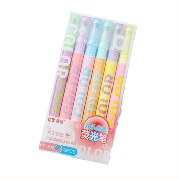 CY-807 kettős végű kiemelő toll műanyag házban, dobozos csomagolás