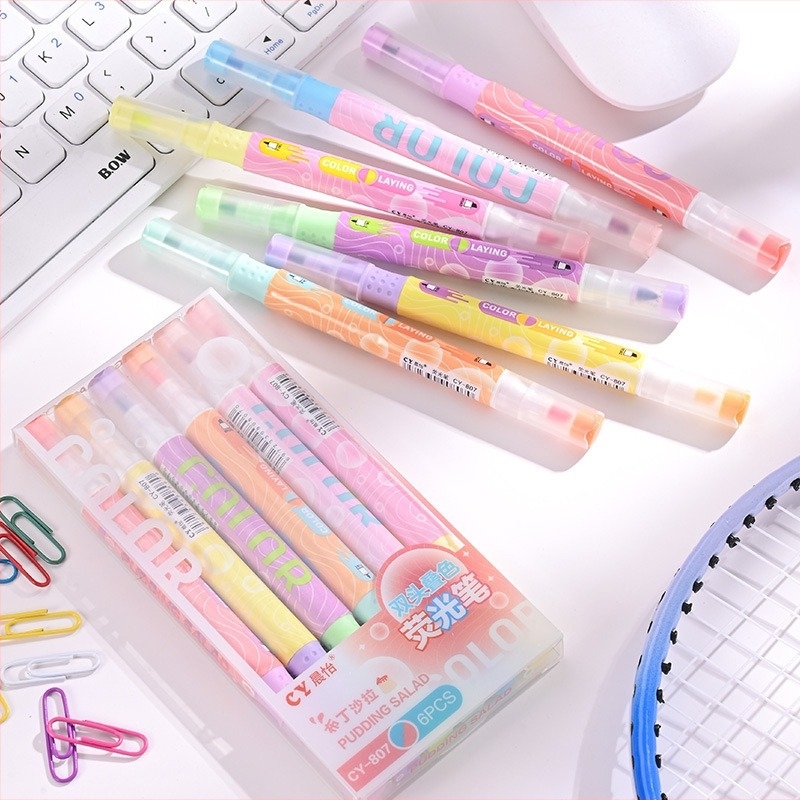 CY-807 kettős végű kiemelő toll műanyag házban, dobozos csomagolás