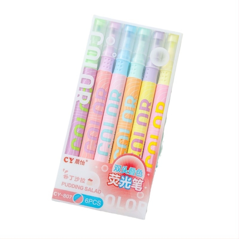 CY-807 kettős végű kiemelő toll műanyag házban, dobozos csomagolás