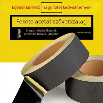 Acetát szövetszalag autóipari kábelezéshez — 0.2 mm vastagság, rost alapú bázis, akril ragasztó, -40 °C–120 °C tartomány, alkalmas H osztályú motorok és transzformátor vezetékek számára