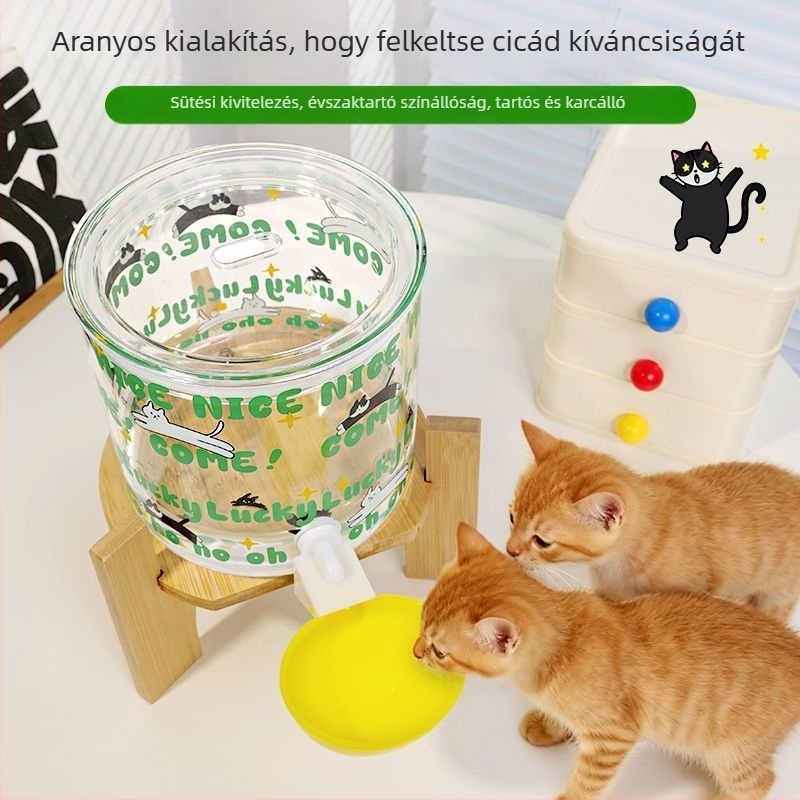 Automata vízadagoló háziállatok számára – boroszilikát üveg, élelmiszer-minőség, hőálló, nagy kapacitás