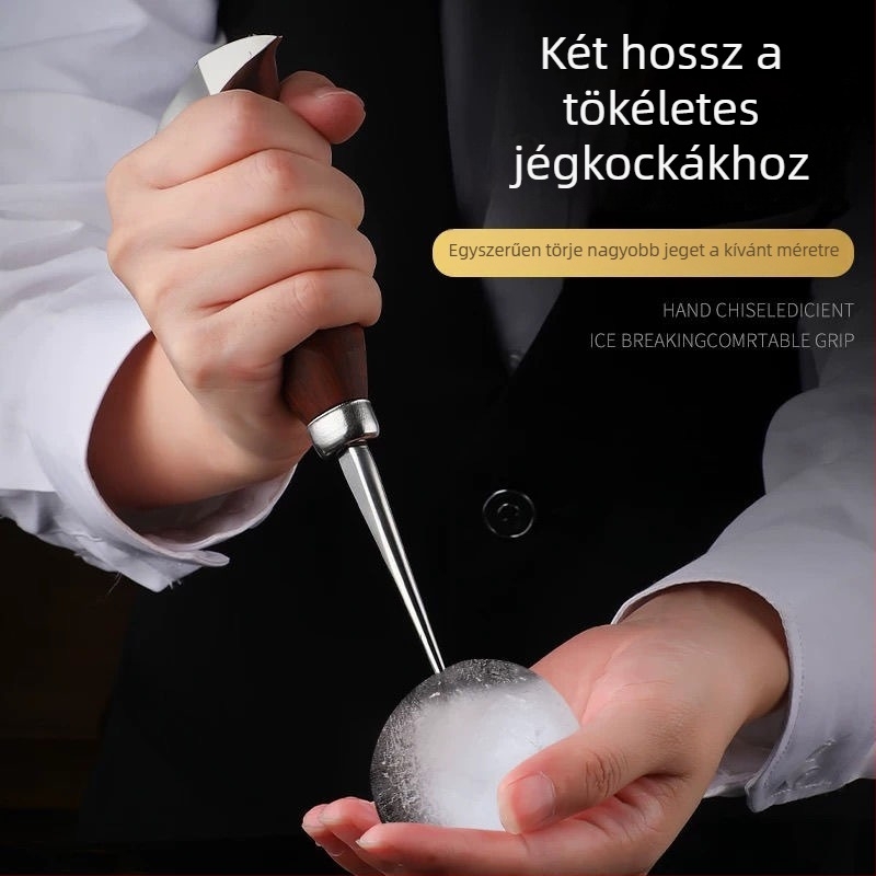 Jeges faragó eszközkészlet bármestereknek, rozsdamentes acélból, modern minimalista stílus, 2024-ben debütált, súly 150, egységcsomagolás