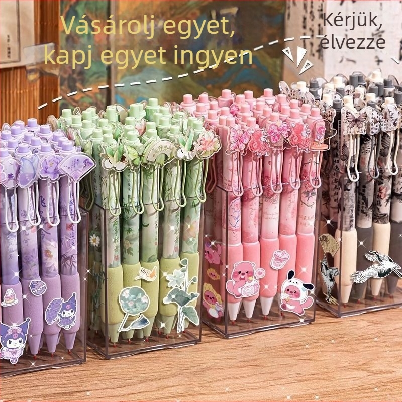 Nemzeti stílusú zselés toll, Yiyou márka, akril test, fém hegy, törölhető tinta