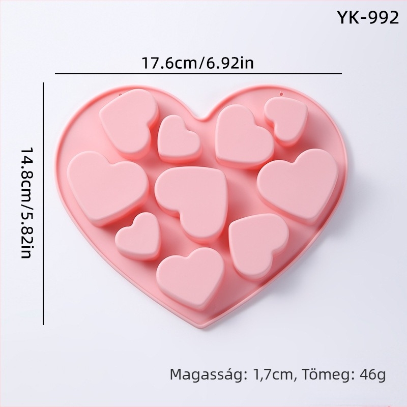 Szív alakú szilikon csokoládé forma zselé és puding számára — modern minimalist stílus, felhatalmazott magán-márka
