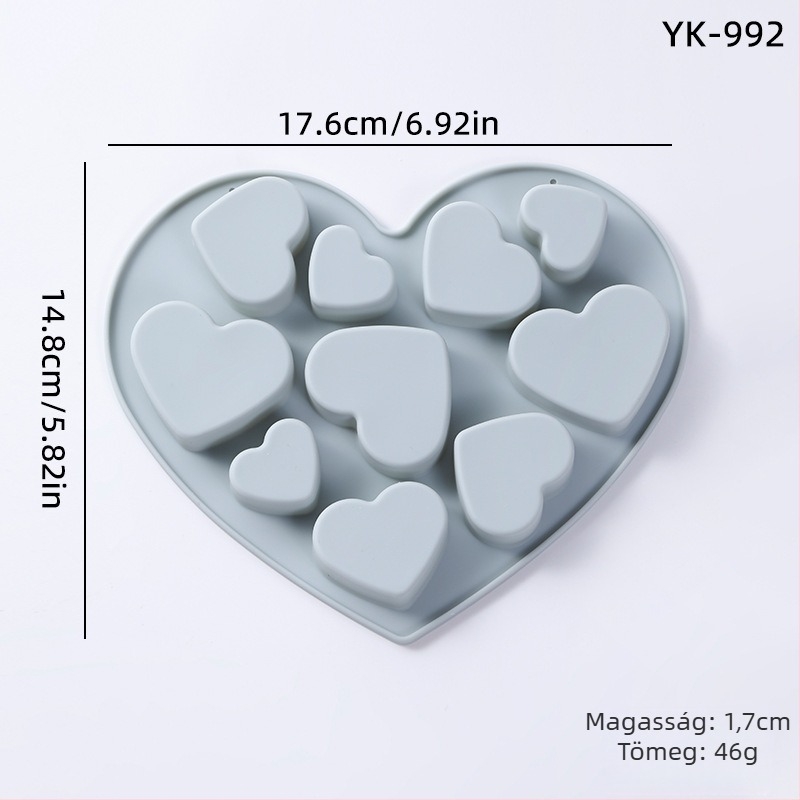 Szív alakú szilikon csokoládé forma zselé és puding számára — modern minimalist stílus, felhatalmazott magán-márka